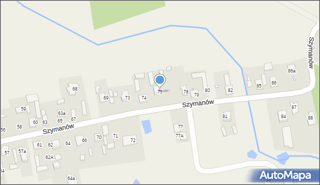 Szymanów, Szymanów, 75, mapa Szymanów