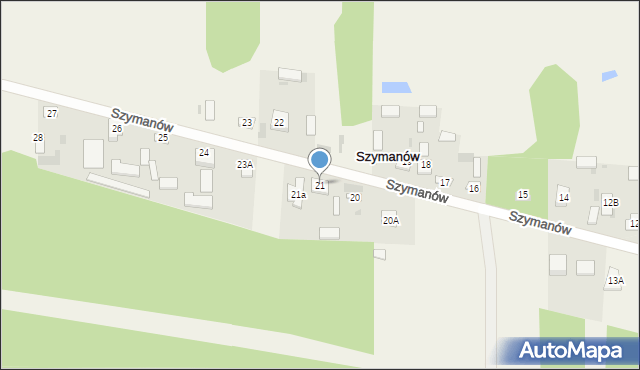 Szymanów, Szymanów, 21, mapa Szymanów