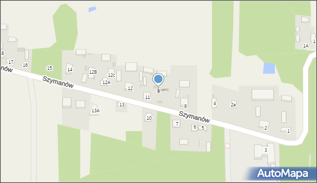 Szymanów, Szymanów, 9, mapa Szymanów