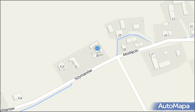 Szymanów, Szymanów, 30, mapa Szymanów