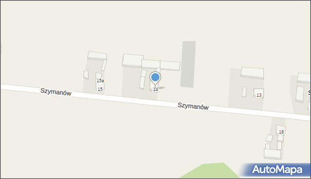 Szymanów, Szymanów, 14, mapa Szymanów