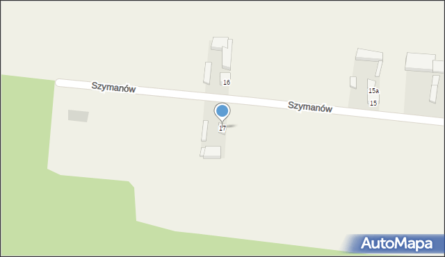 Szymanów, Szymanów, 17, mapa Szymanów