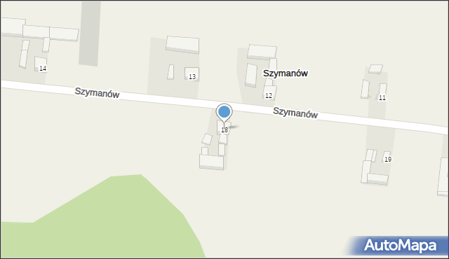 Szymanów, Szymanów, 18, mapa Szymanów