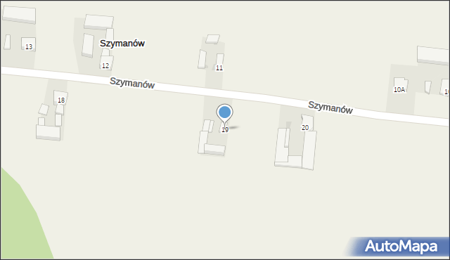 Szymanów, Szymanów, 19, mapa Szymanów