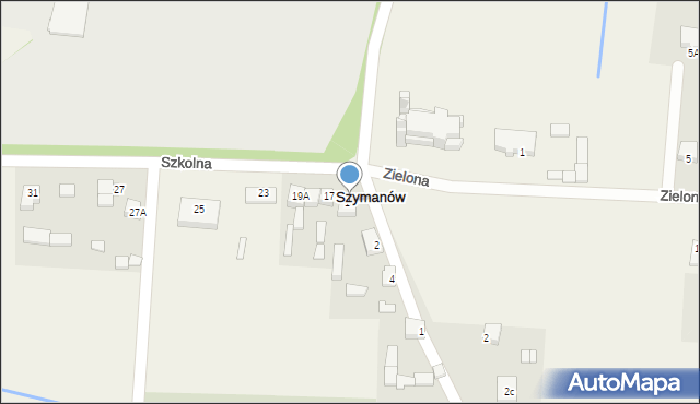 Szymanów, Szkolna, 15, mapa Szymanów