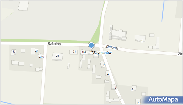 Szymanów, Szkolna, 17, mapa Szymanów