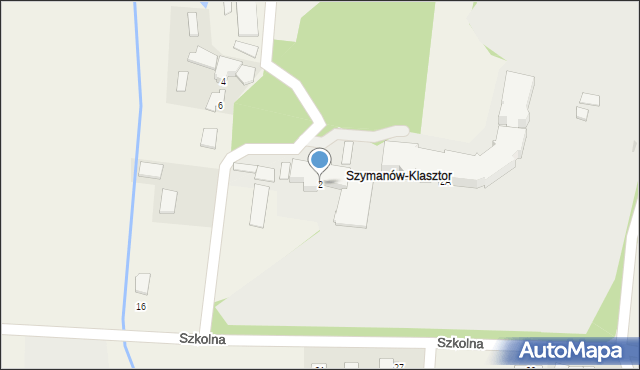 Szymanów, Szkolna, 2, mapa Szymanów