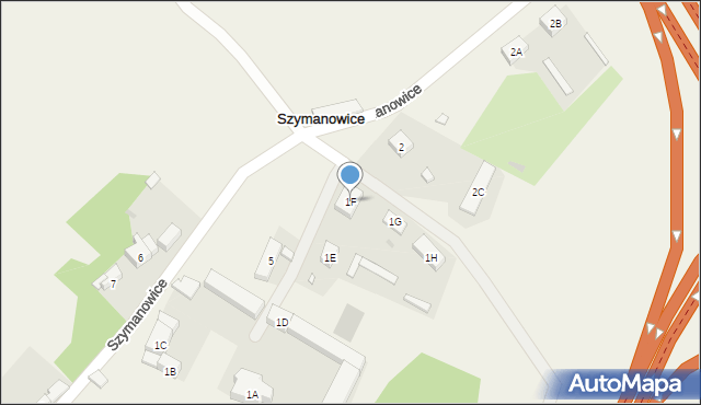 Szymanowice, Szymanowice, 1F, mapa Szymanowice