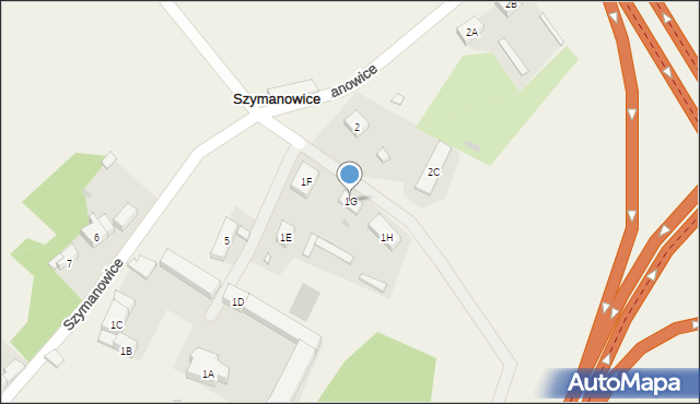 Szymanowice, Szymanowice, 1G, mapa Szymanowice