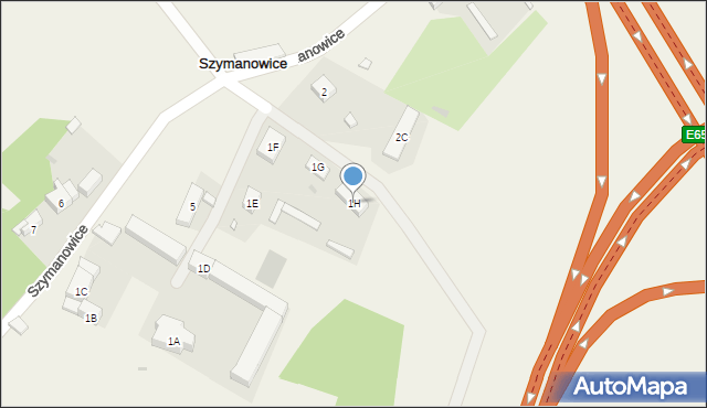 Szymanowice, Szymanowice, 1H, mapa Szymanowice