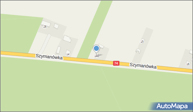 Szymanówka, Szymanówka, 14D, mapa Szymanówka