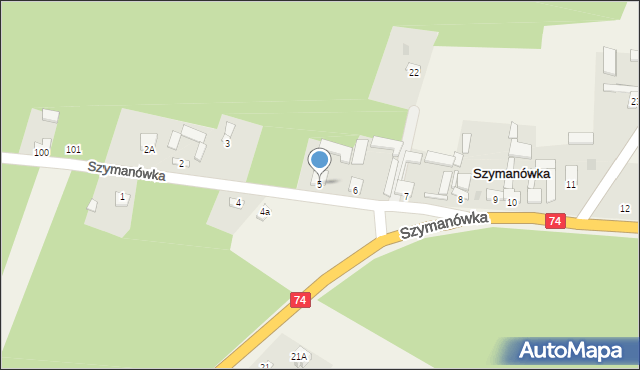 Szymanówka, Szymanówka, 5, mapa Szymanówka