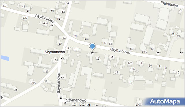 Szymanowo, Szymanowo, 17, mapa Szymanowo