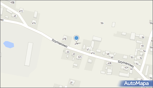 Szymanowo, Szymanowo, 47F, mapa Szymanowo