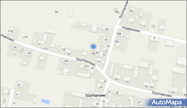 Szymanowo, Szymanowo, 50, mapa Szymanowo