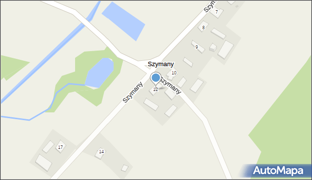 Szymany, Szymany, 12, mapa Szymany