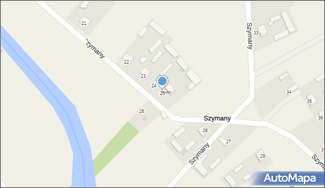 Szymany, Szymany, 25, mapa Szymany