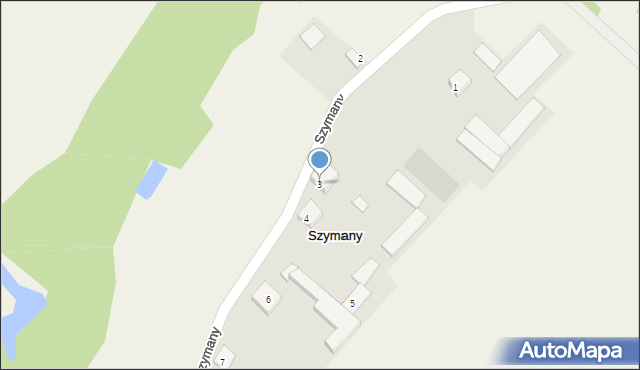 Szymany, Szymany, 3, mapa Szymany