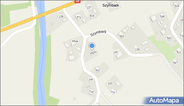 Szymbark, Szymbark, 142, mapa Szymbark