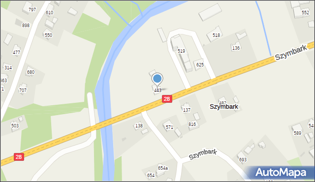 Szymbark, Szymbark, 443, mapa Szymbark