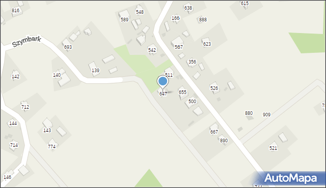 Szymbark, Szymbark, 647, mapa Szymbark