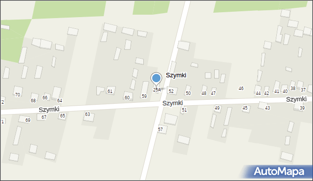 Szymki, Szymki, 25A, mapa Szymki