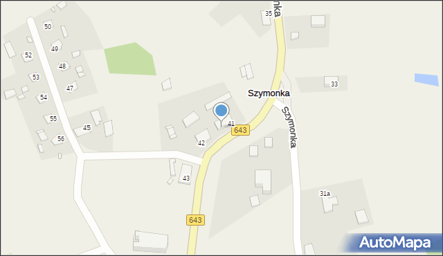 Szymonka, Szymonka, 41A, mapa Szymonka