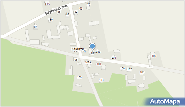 Szynkarzyzna, Szynkarzyzna, 98, mapa Szynkarzyzna