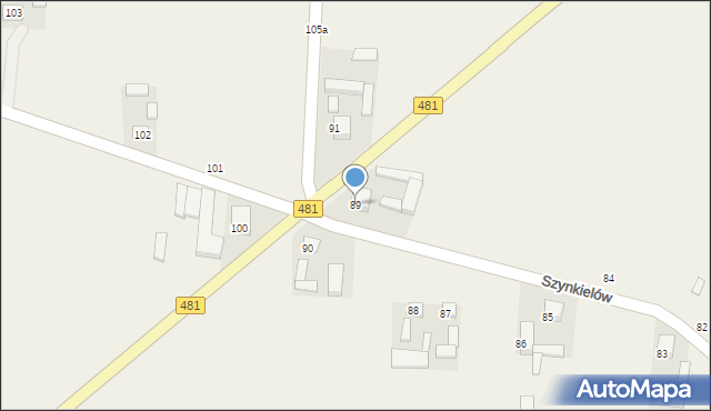 Szynkielów, Szynkielów, 89, mapa Szynkielów