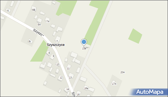 Szyszczyce, Szyszczyce, 13a, mapa Szyszczyce