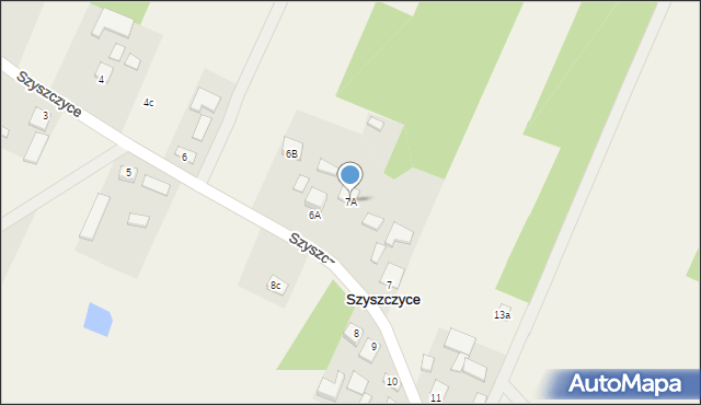 Szyszczyce, Szyszczyce, 7A, mapa Szyszczyce