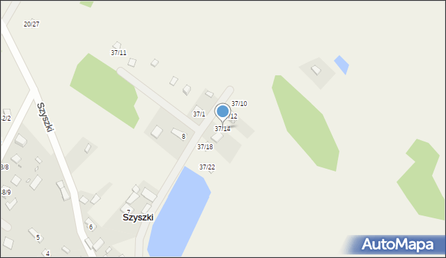 Szyszki, Szyszki, 37/14, mapa Szyszki