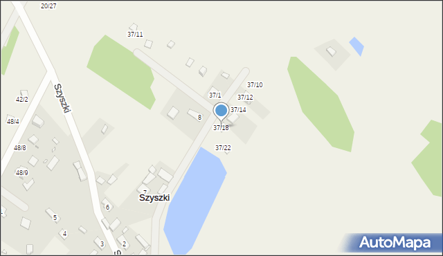 Szyszki, Szyszki, 37/18, mapa Szyszki