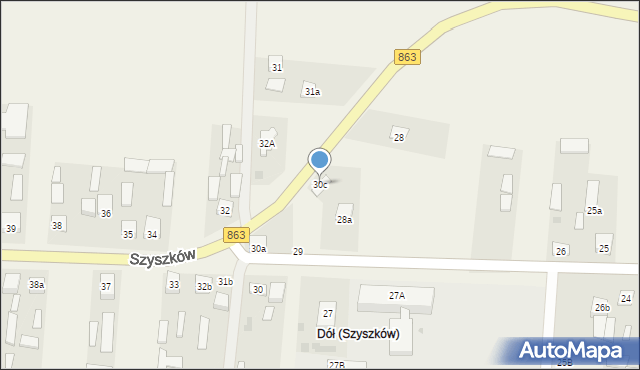 Szyszków, Szyszków, 30c, mapa Szyszków