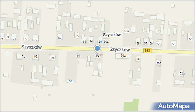 Szyszków, Szyszków, 61, mapa Szyszków