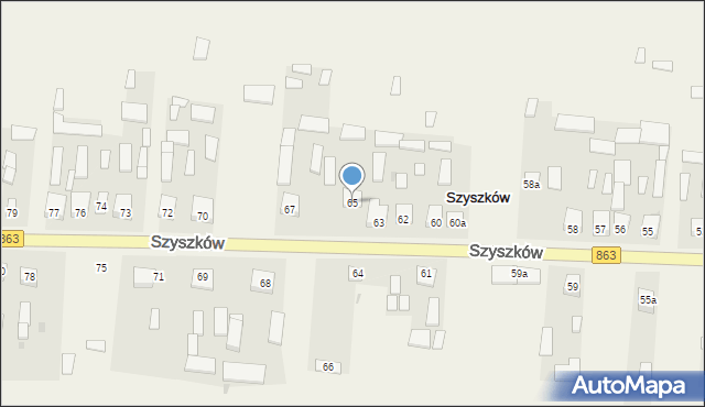 Szyszków, Szyszków, 65, mapa Szyszków