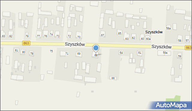 Szyszków, Szyszków, 68, mapa Szyszków