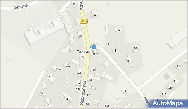 Tanowo, Szczecińska, 59, mapa Tanowo