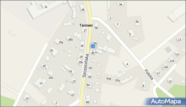 Tanowo, Szczecińska, 61, mapa Tanowo