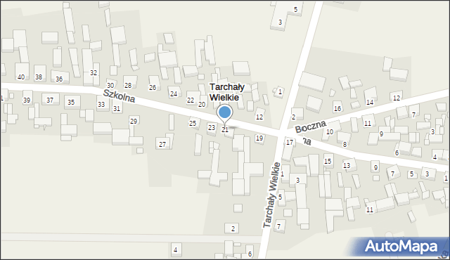 Tarchały Wielkie, Szkolna, 21, mapa Tarchały Wielkie