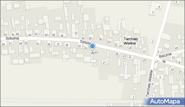 Tarchały Wielkie, Szkolna, 29, mapa Tarchały Wielkie