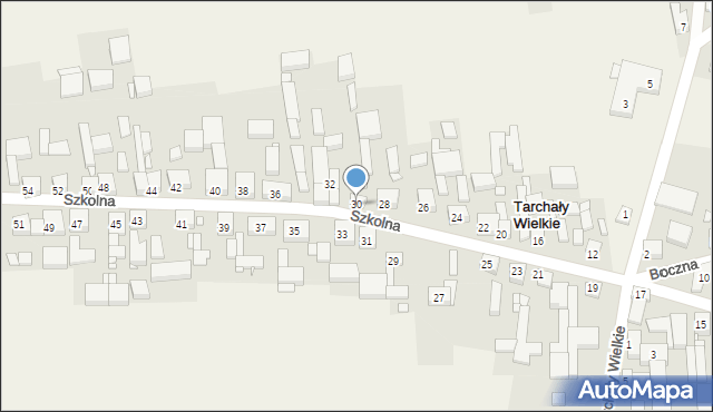 Tarchały Wielkie, Szkolna, 30, mapa Tarchały Wielkie