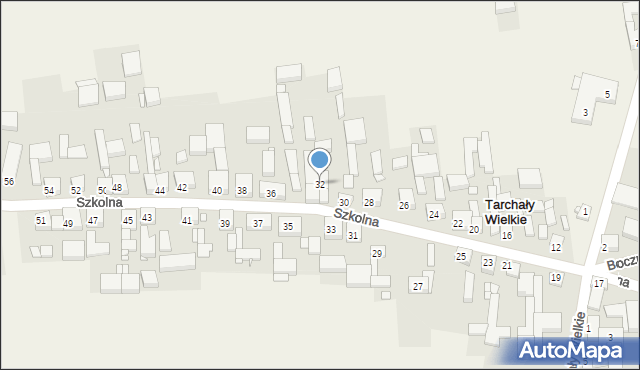 Tarchały Wielkie, Szkolna, 32, mapa Tarchały Wielkie