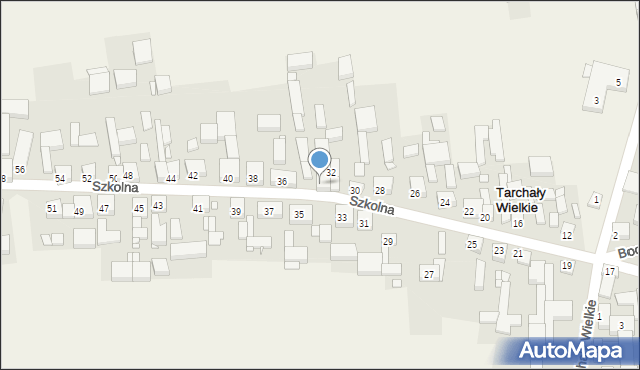 Tarchały Wielkie, Szkolna, 34, mapa Tarchały Wielkie