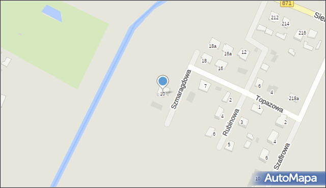 Tarnobrzeg, Szmaragdowa, 10, mapa Tarnobrzegu