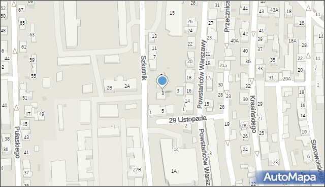 Tarnów, Szkotnik, 3, mapa Tarnów