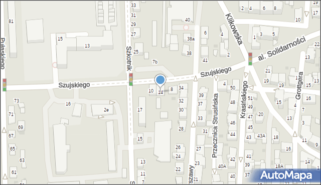 Tarnów, Szujskiego Józefa, 14, mapa Tarnów