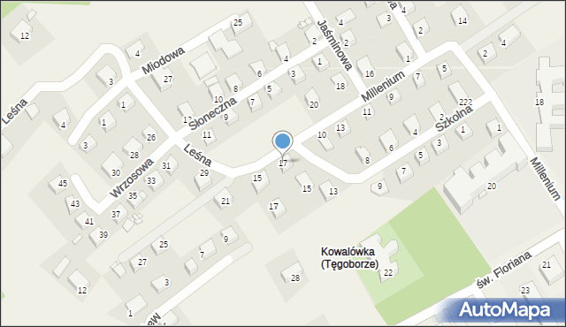 Tęgoborze, Szkolna, 17, mapa Tęgoborze