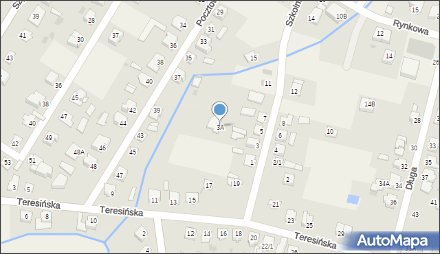 Teresin, Szkolna, 3A, mapa Teresin