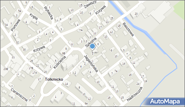 Tolkmicko, Szkolna, 2, mapa Tolkmicko